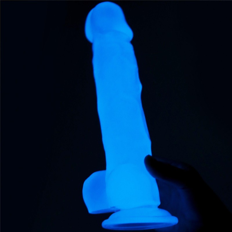 Dildo led giętkie duży penis podświetlany 21,5 cm